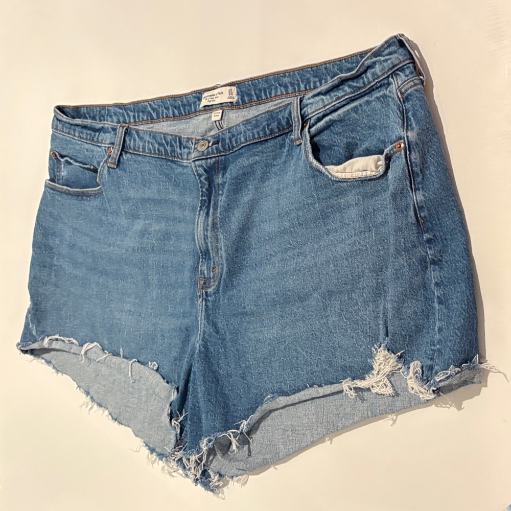 Abercrombie & Fitch Distressed Blue Jean Shorts